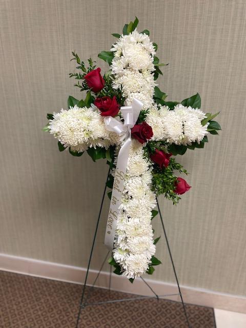 Red and White Cross – Infinity Floral, Osseo MN