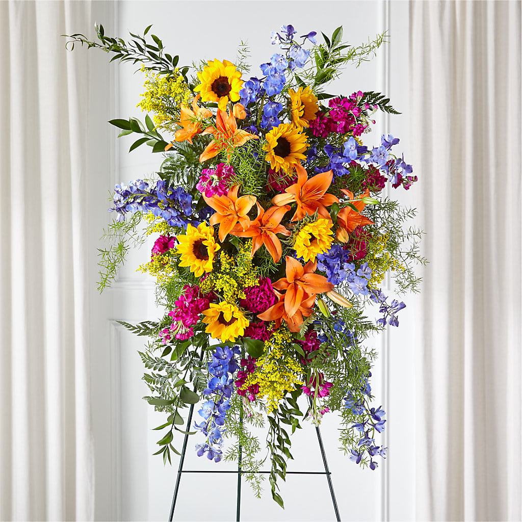 Sunlit Memories Standing Spray (Standard) – Infinity Floral, Osseo MN