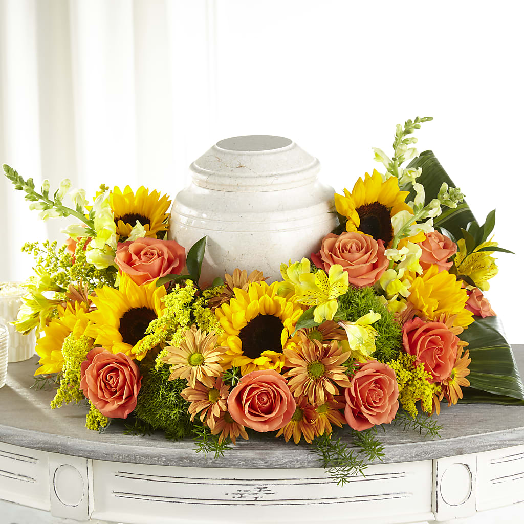 Faithful Sunflower Cremation Adornment – Infinity Floral, Osseo MN