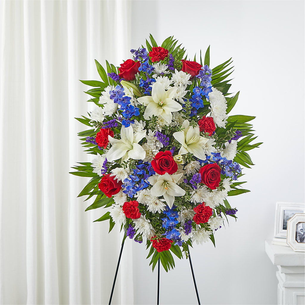 Cherished Service Standing Spray – Infinity Floral, Osseo MN