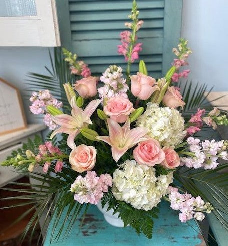 Simply Pink Floor Basket – Infinity Floral, Osseo MN