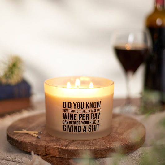 Two To Three Glasses Of Wine Per Day Jar Candle