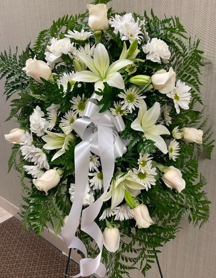 White Tribute Spray – Infinity Floral, Osseo MN
