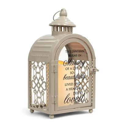 This Lantern Burns in Memory Grey Metal –  Infinity Floral, Osseo MN