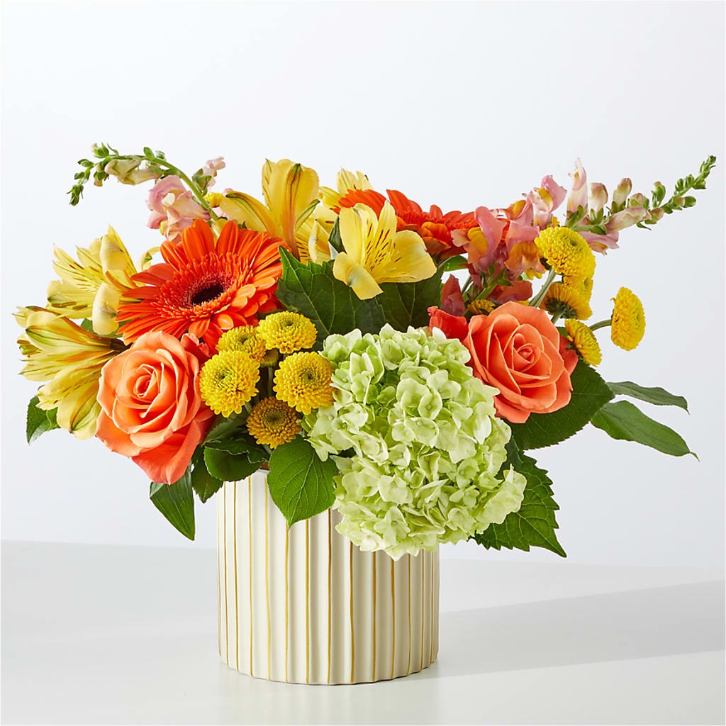 Autumn Sunshine Bouquet with Ivory Vase –  Infinity Floral, Osseo MN