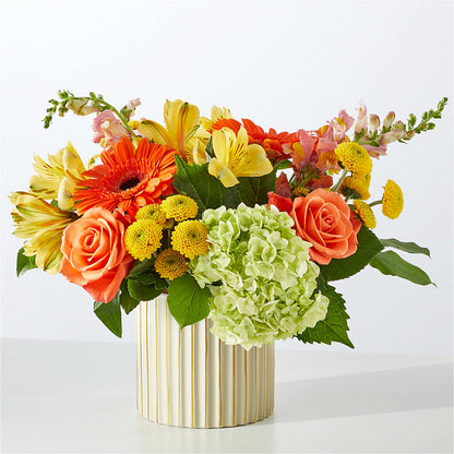 Autumn Sunshine Bouquet with Ivory Vase –  Infinity Floral, Osseo MN