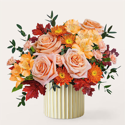 Spiced Latte Bouquet with Ivory Vase –  Infinity Floral, Osseo MN
