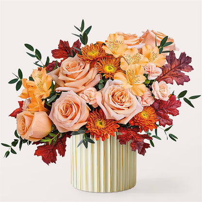 Spiced Latte Bouquet with Ivory Vase –  Infinity Floral, Osseo MN