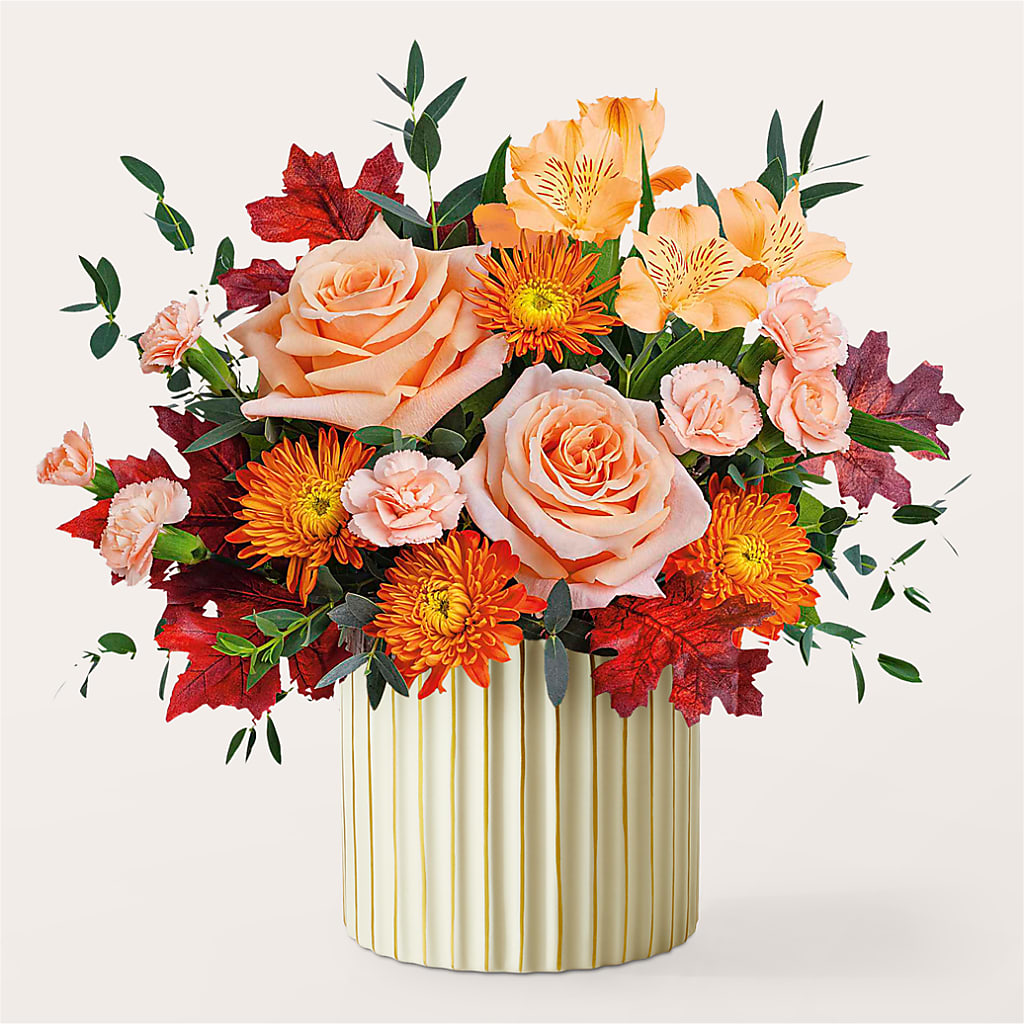 Spiced Latte Bouquet with Ivory Vase –  Infinity Floral, Osseo MN
